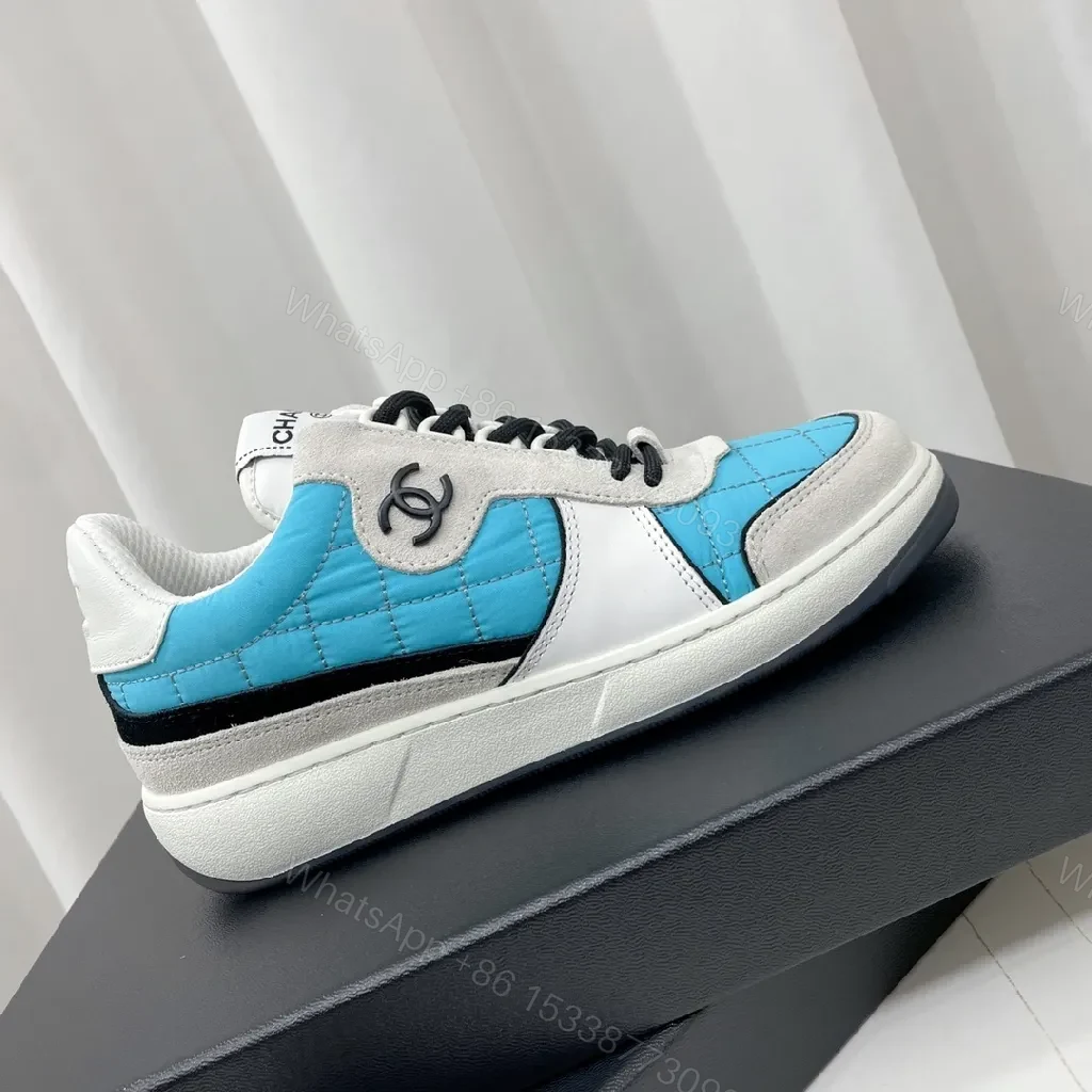 View 3 of Turquoise Block Heel-Top Sneaker: Luxury Comfort Sneakers