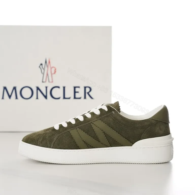 View 5 of Olive Suede Moncler Sneakers: City-Smart Luxury Comfort