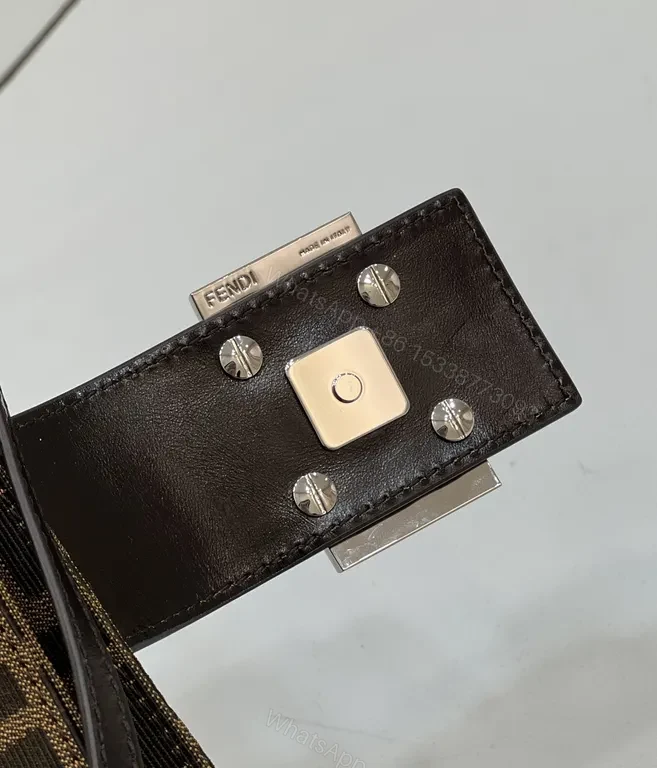 View 2 of Brown Monogram Denim Clutch: Luxe Leather-Trim, Crossbody + Envelope Carry