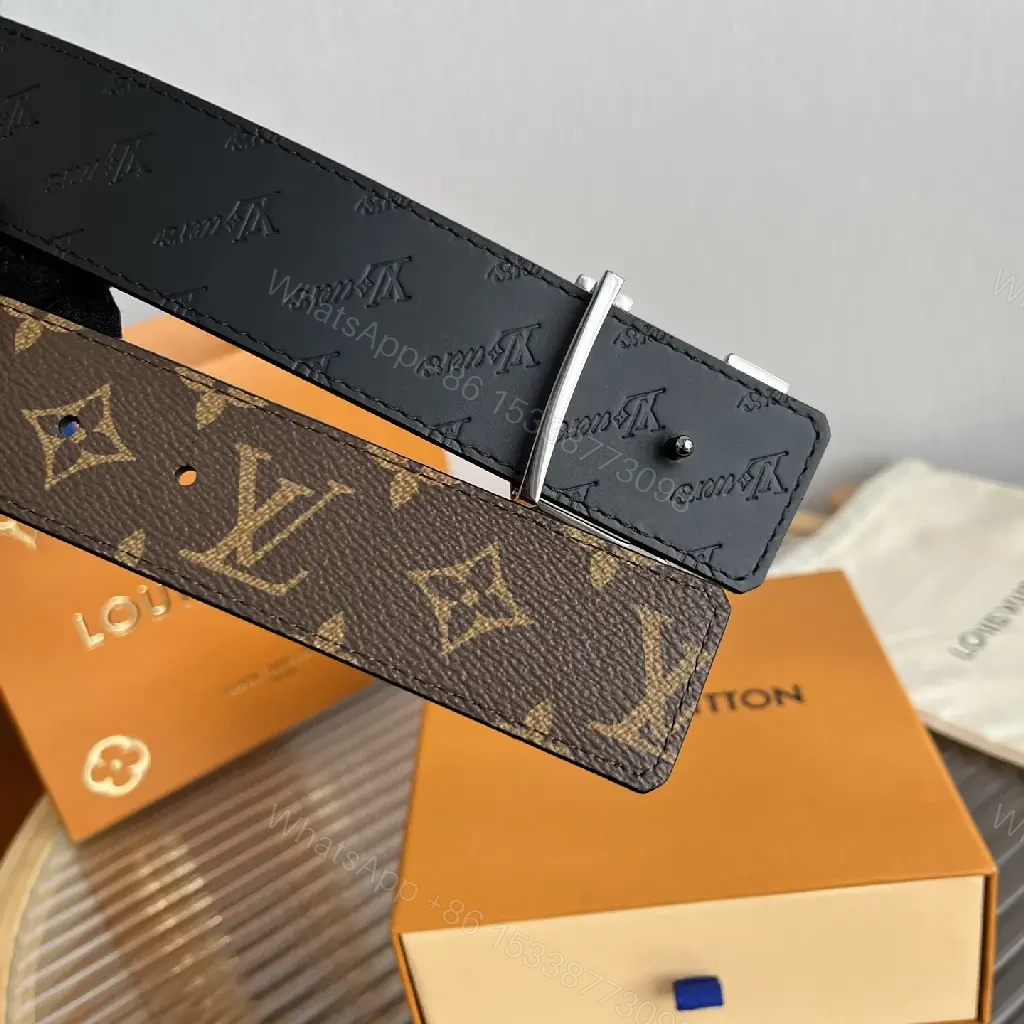View 3 of Brown Monogram Belt Style Accessory with LV Buckle