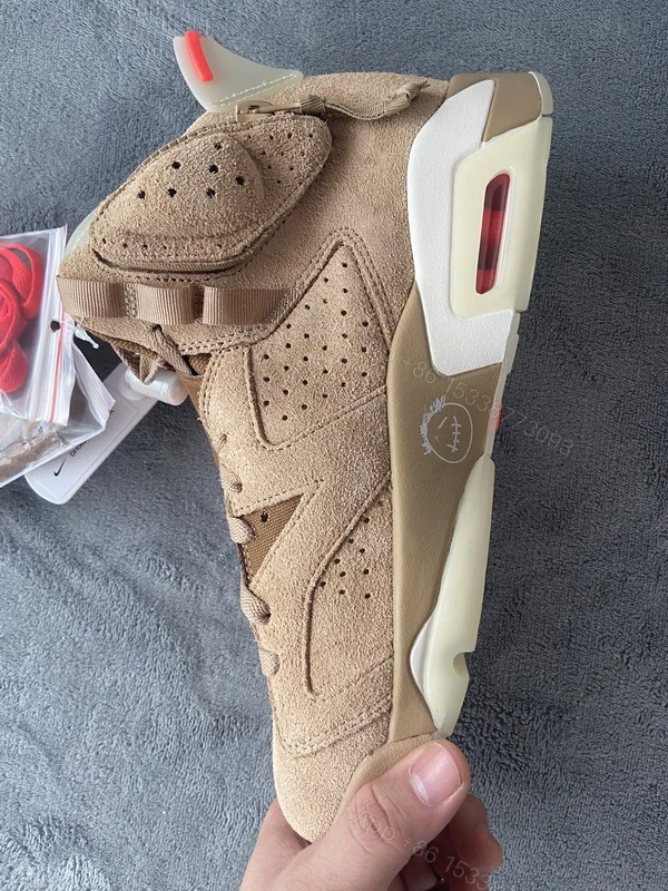 View 3 of Replica Travis Scott x Air Jordan 6 British Khaki DH0690-200