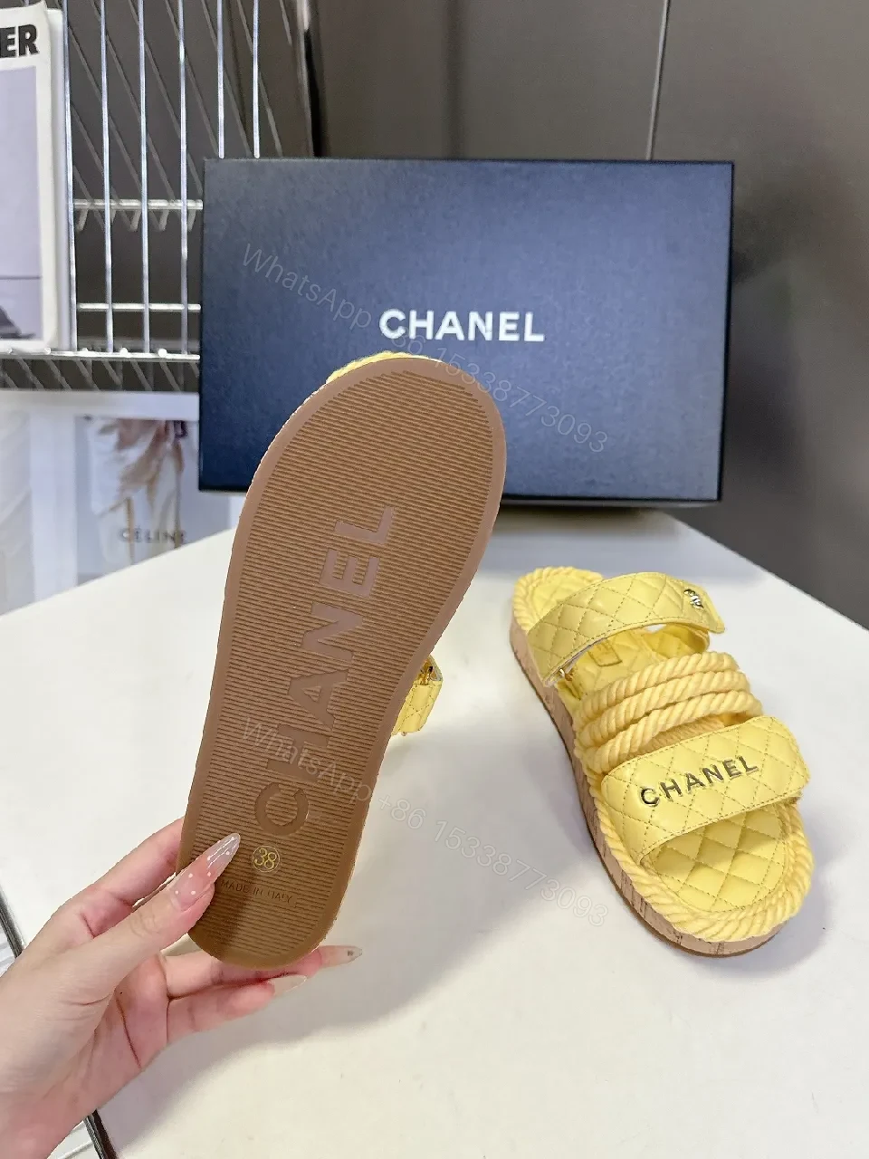 View 9 of Sunny Quilted Rope Slip-Ons - Casual Luxe Sneakers