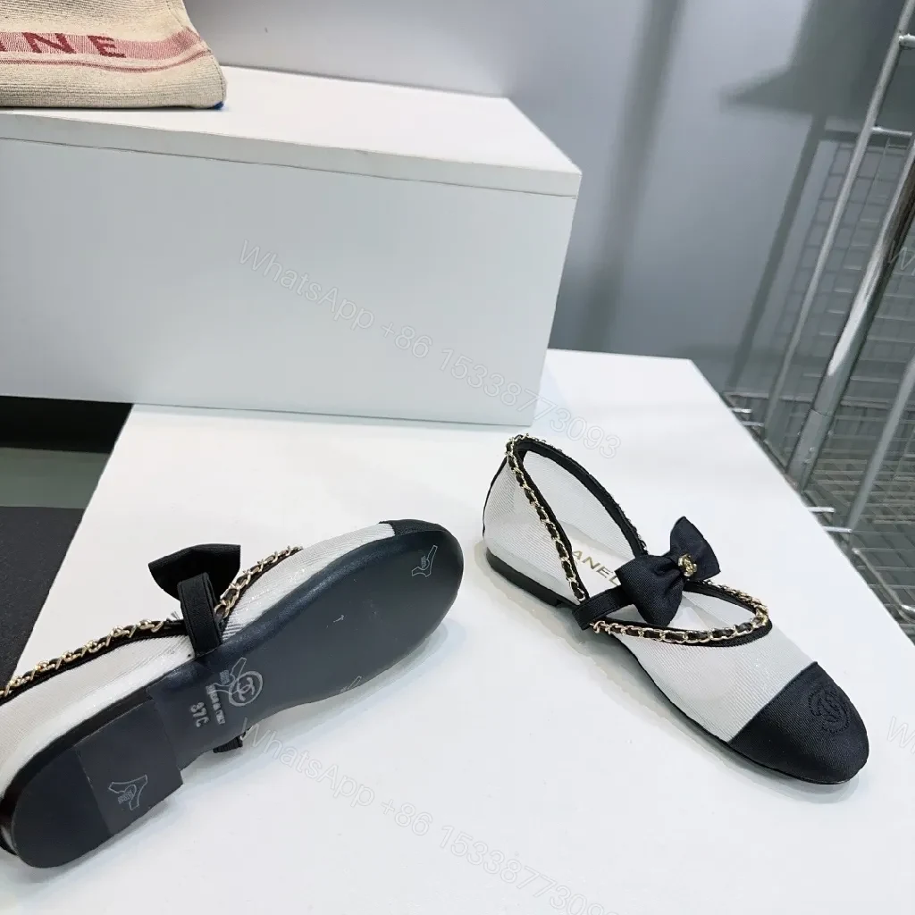View 2 of Two-tone Luxe Slingback Flats: All-Day Comfort, Bow Accent