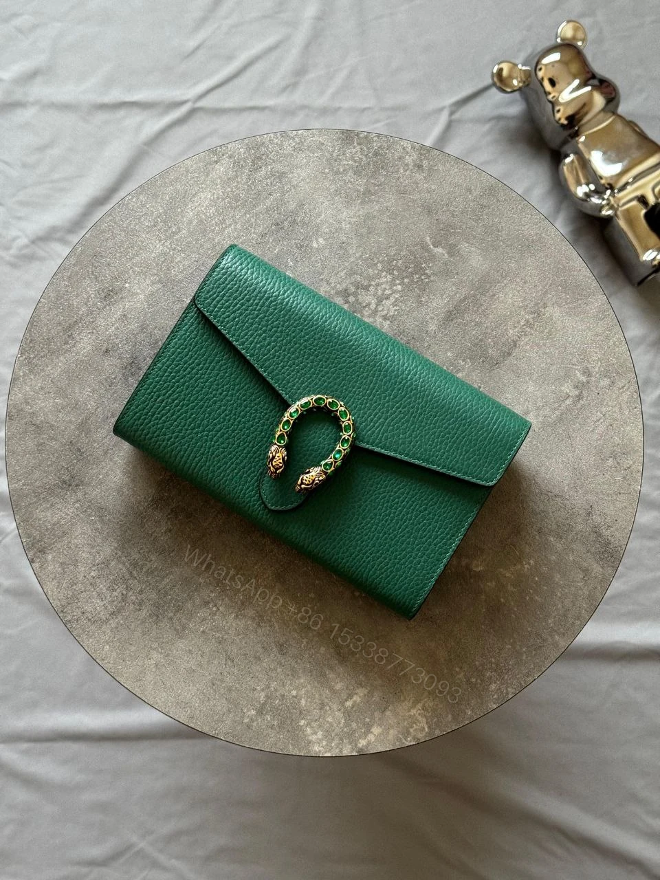 Gucci Green Leather Mini Dionysus Wallet on Chain — view 1