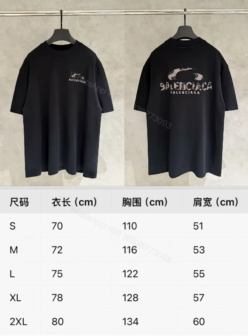 View 4 of Black Cotton Tee - Oversized Relaxed Fit with Embroidered Logo