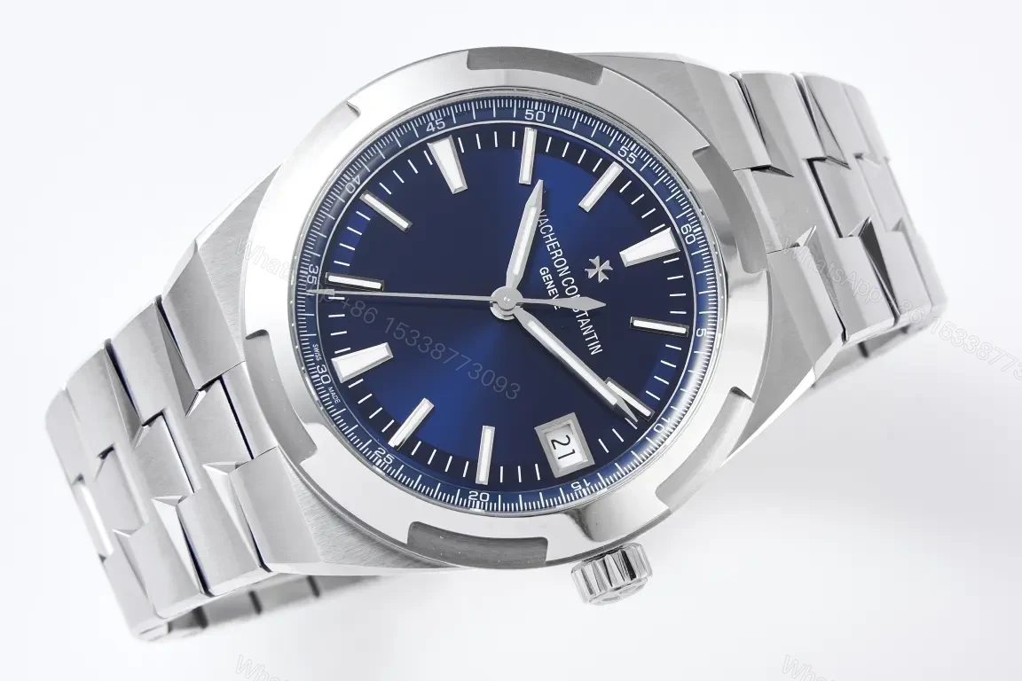 View 6 of Vacheron Constantin Overseas 4500V Series Stainless Steel Watch – Blue Dial, 41mm, Automatic Movement with Date Display, Stainless Steel Bracelet or Rubber Strap Option