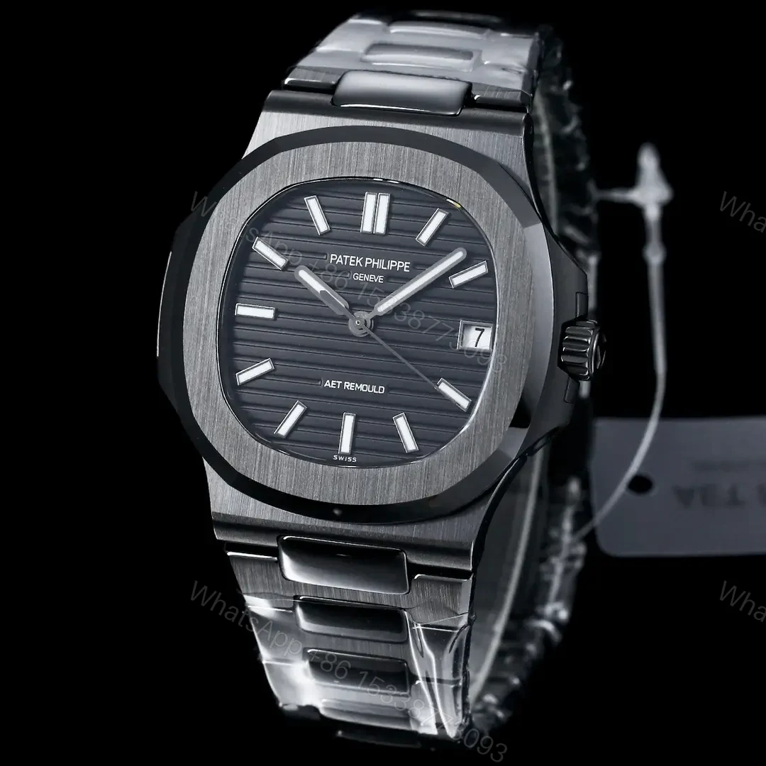 View 2 of Patek Philippe Black Ceramic Nautilus Black Bracelet 40mm PP-NAU-BLK-CER-BR40-V2