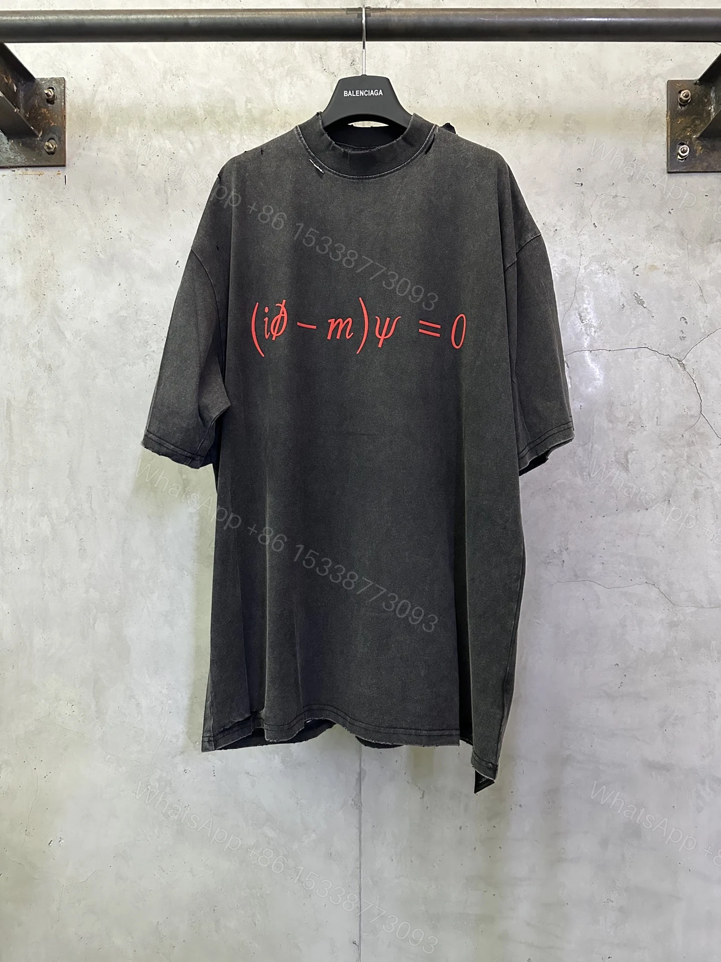 Balenciaga A貨 男款 水洗復古印花短袖T恤 寬鬆街頭風 — view 1