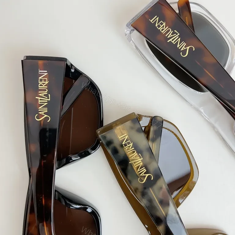 View 3 of Black Acrylic Cat-Eye Sunglasses | Luxe Saint Laurent-Inspired Comfort