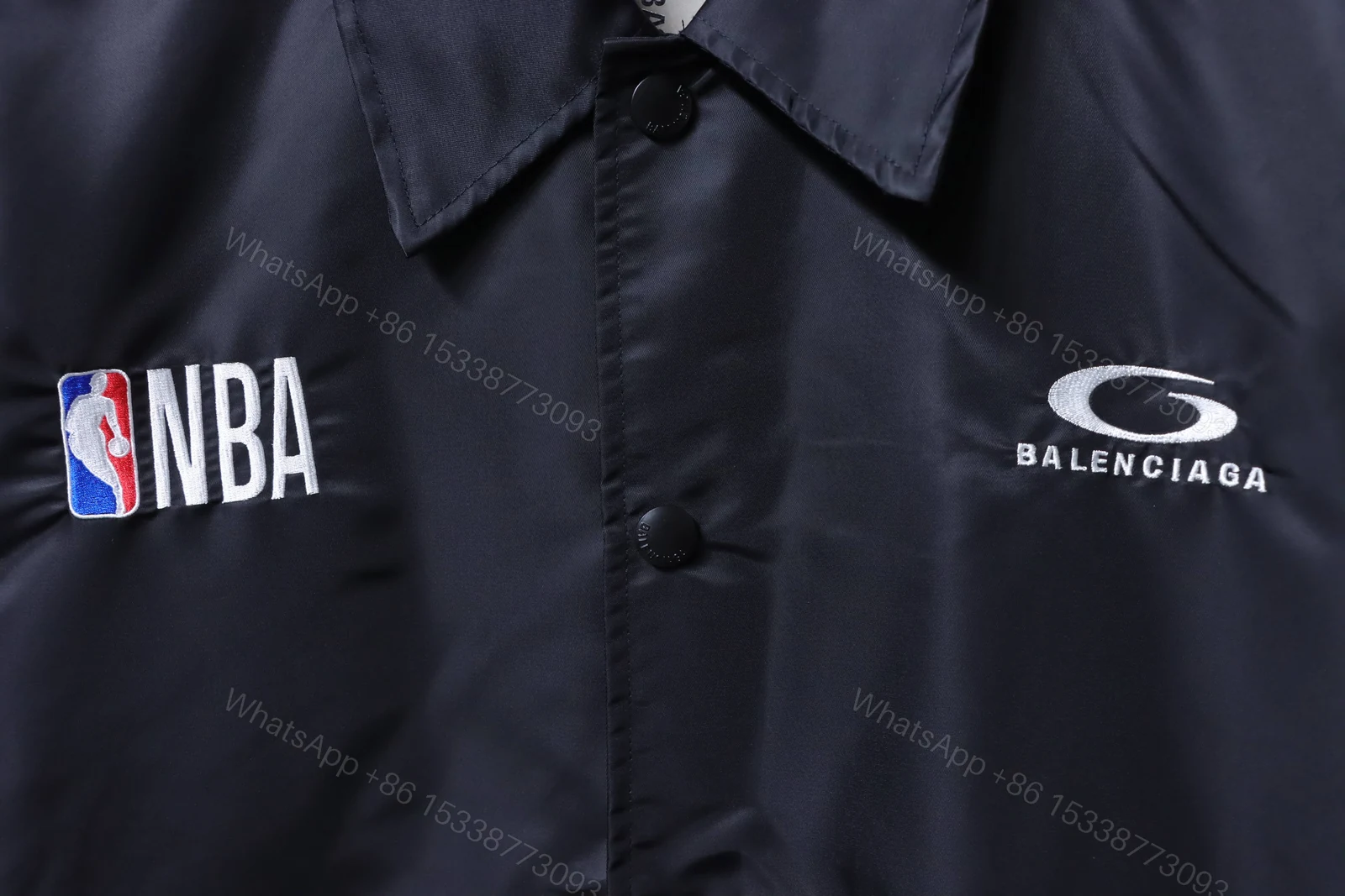 View 2 of Balenciaga Clothes BLCG 26SS NBA Co-Branded Waterproof Nylon Collared Coach Jacket
