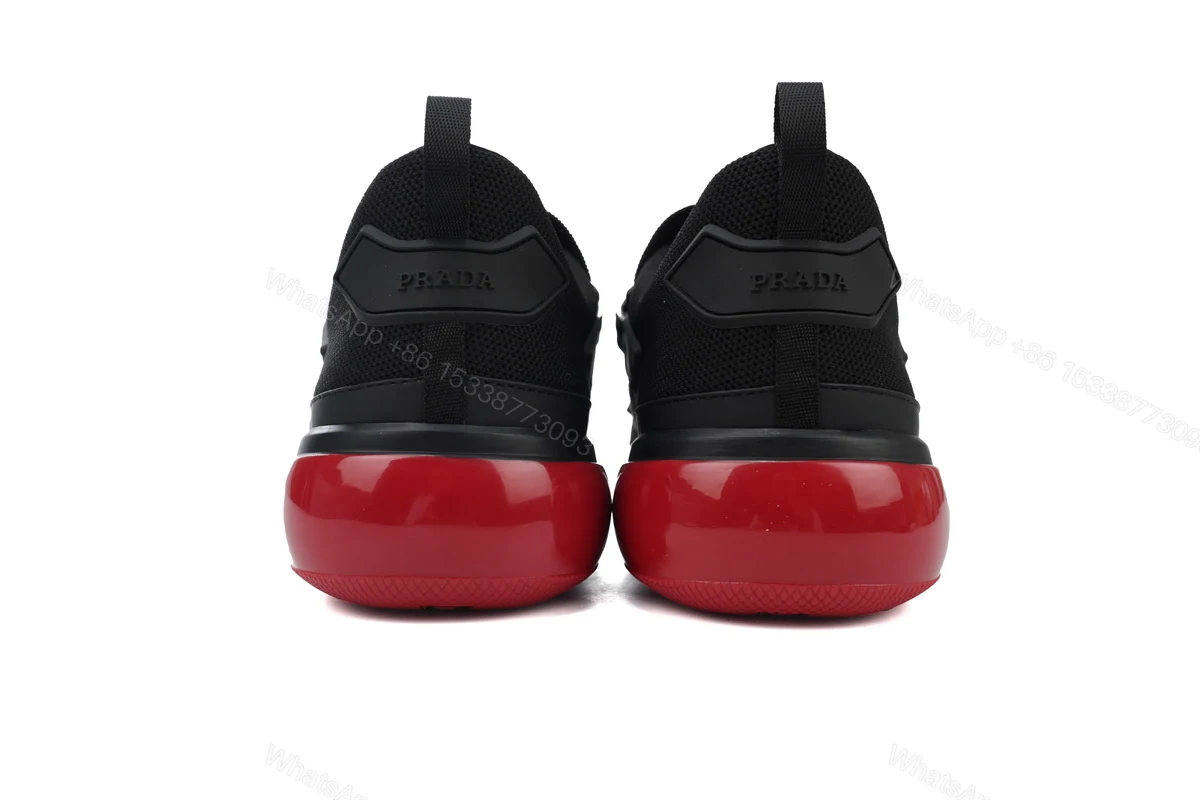 View 3 of Prada Cloudbust Velcro sneakers Black and Red