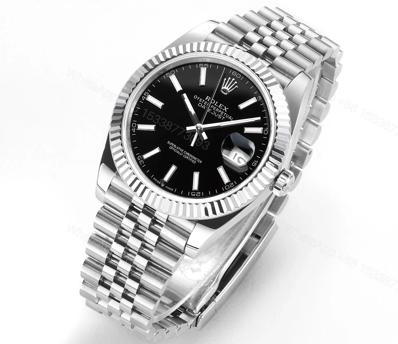 View 2 of GM Factory Clean Factory DDF Silver Black Classic Datejust Watch
