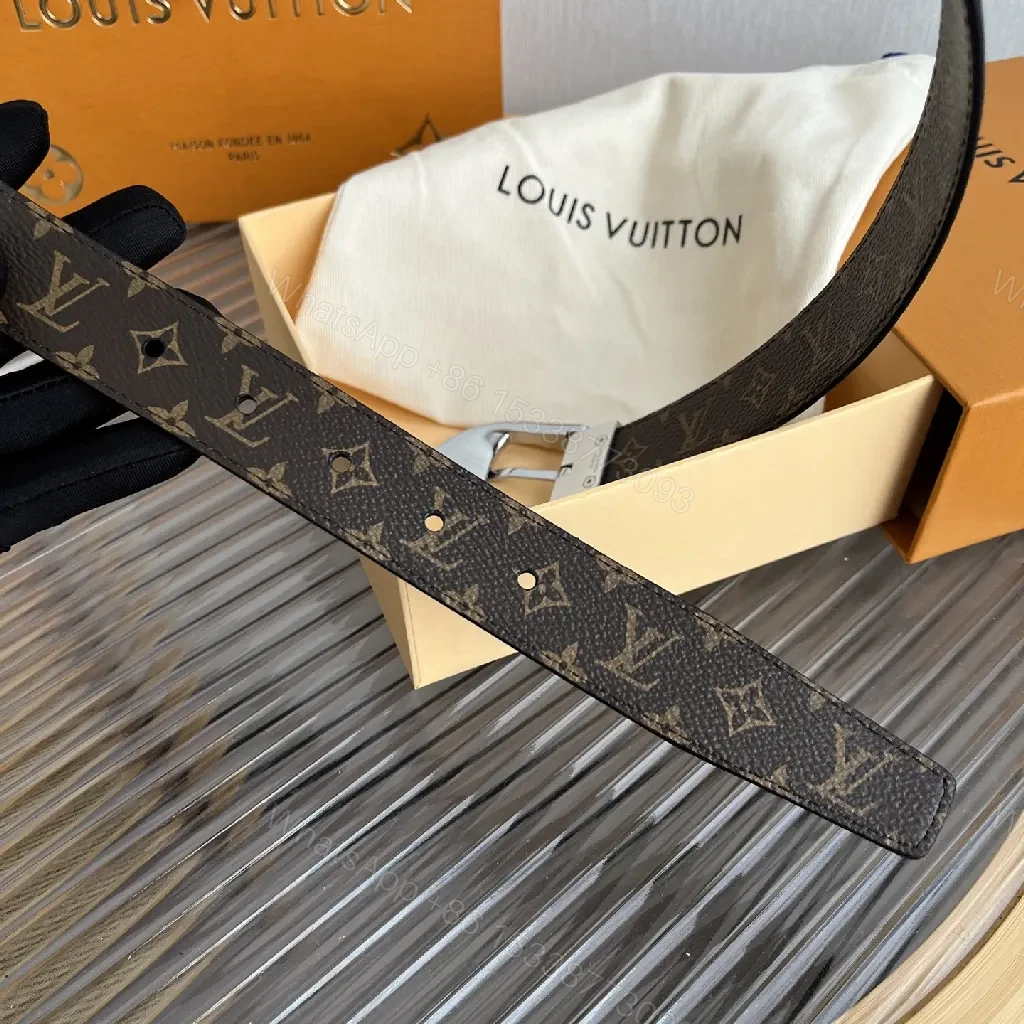 View 2 of Monogram Belt with Textured Strap and Gunmetal Buckle