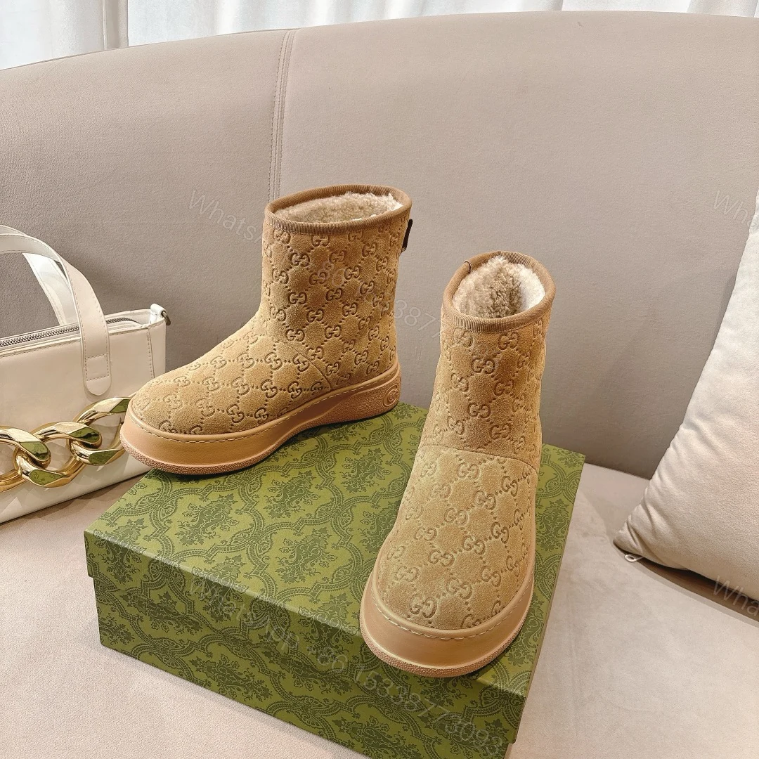 View 5 of GUCCI WOMEN’S BOOT GG SUEDE CANVAS BROWN