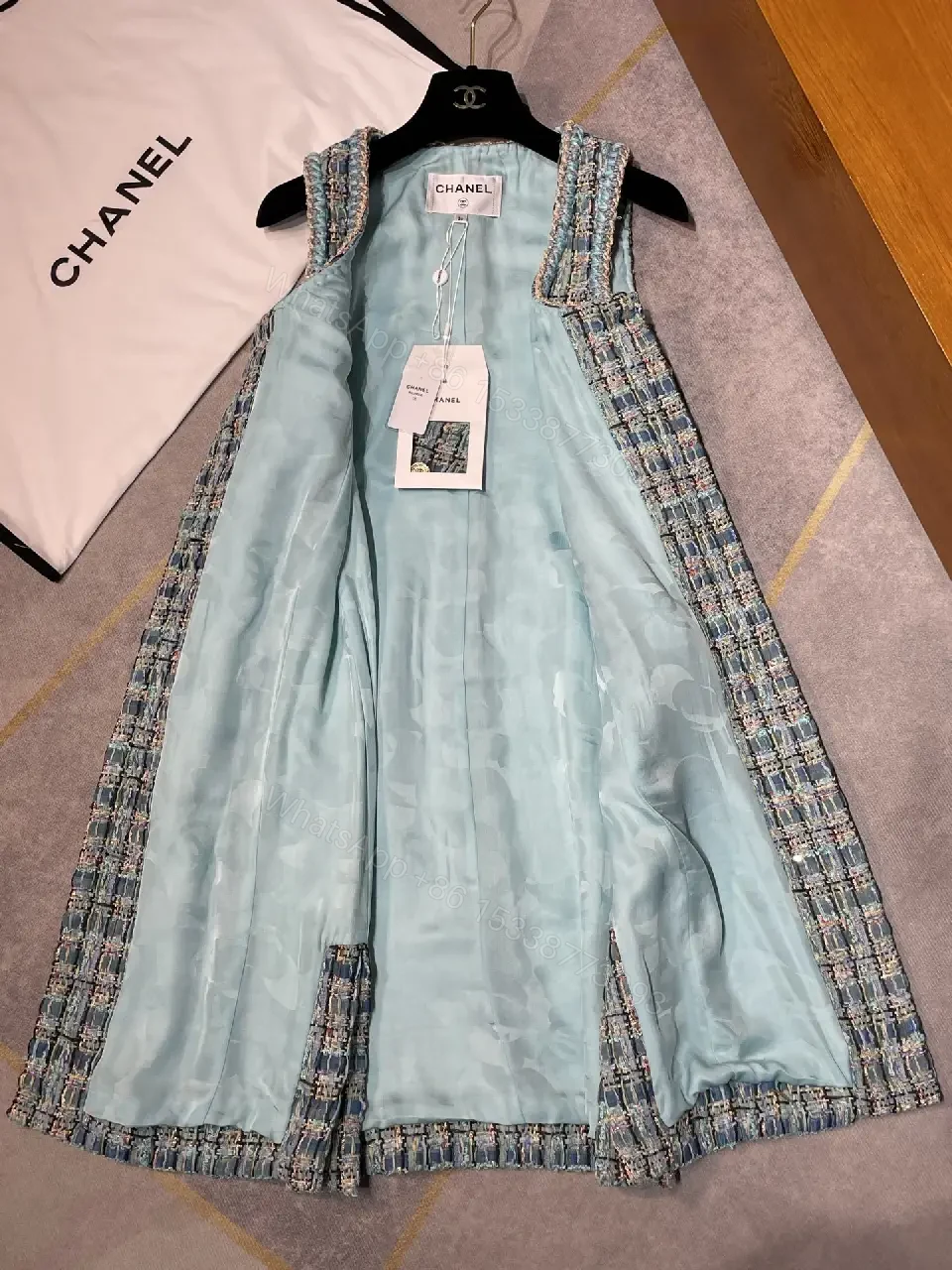 View 11 of Tweed Sleeveless Dress: Textured Button Front, Chic A-Line