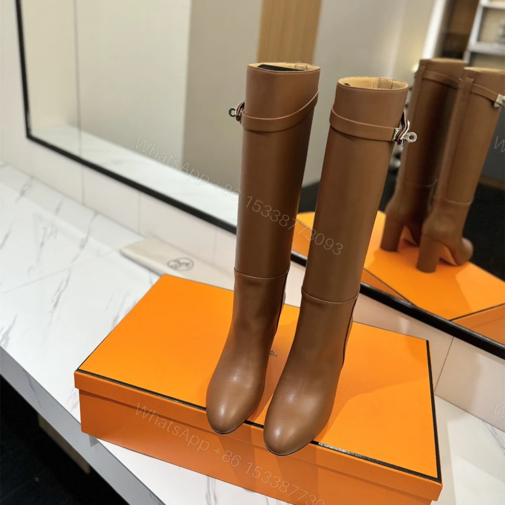 View 3 of 高仿Hermes*H202250ZA3小牛皮高筒靴棕色8.5CM免檢版