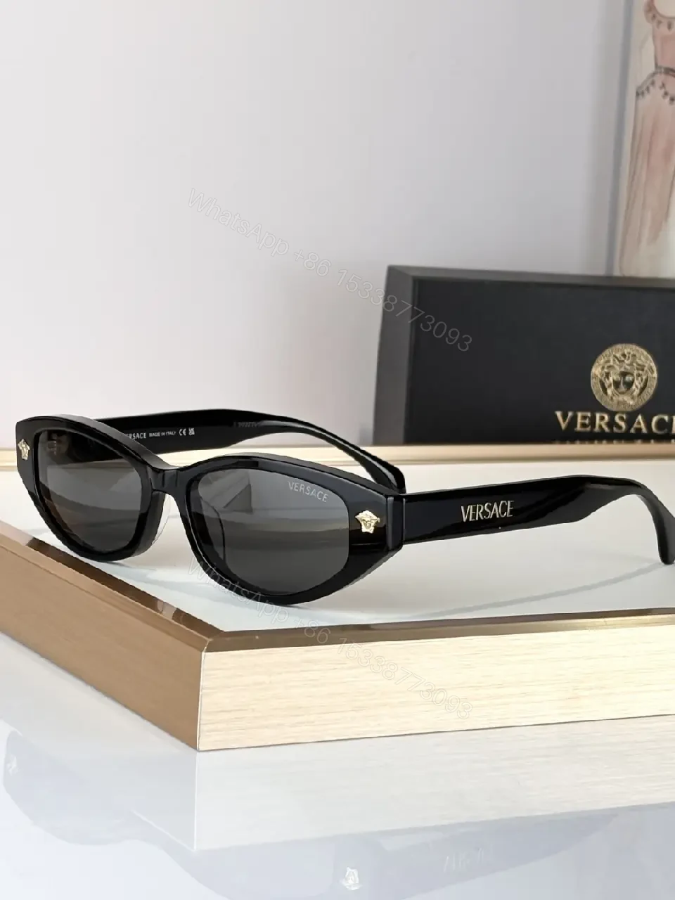 View 6 of Black Acetate Polarized Sunglasses – Luxury Rounded Silhouette, UV400 protection