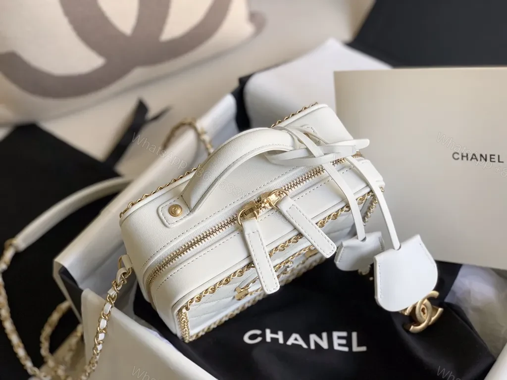 View 3 of Chanel-Style White Quilted Leather Crossbody: Timeless Luxury