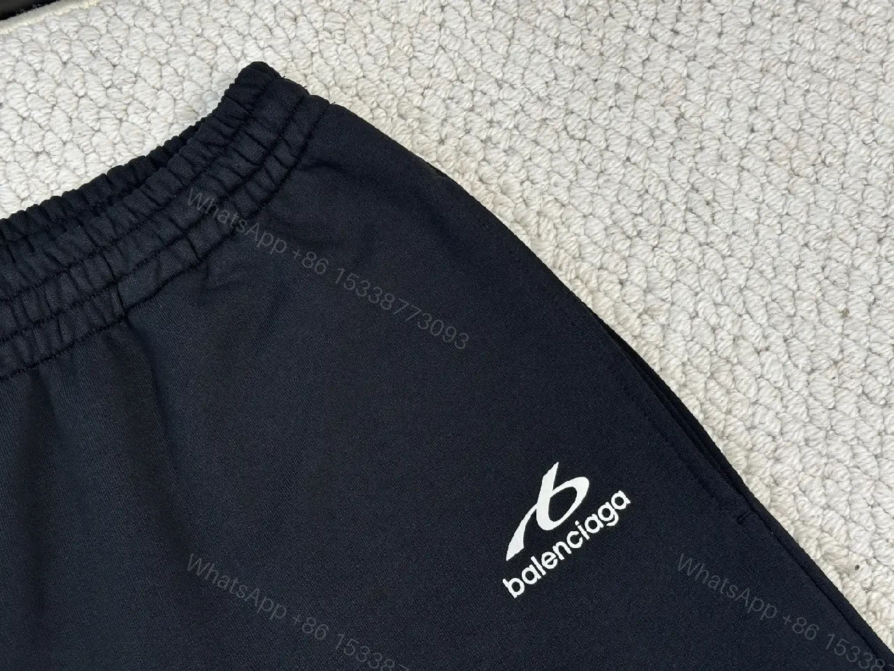View 2 of Black Nylon / Balenciaga Logo / Sporty / Elastic Waistband / Shorts