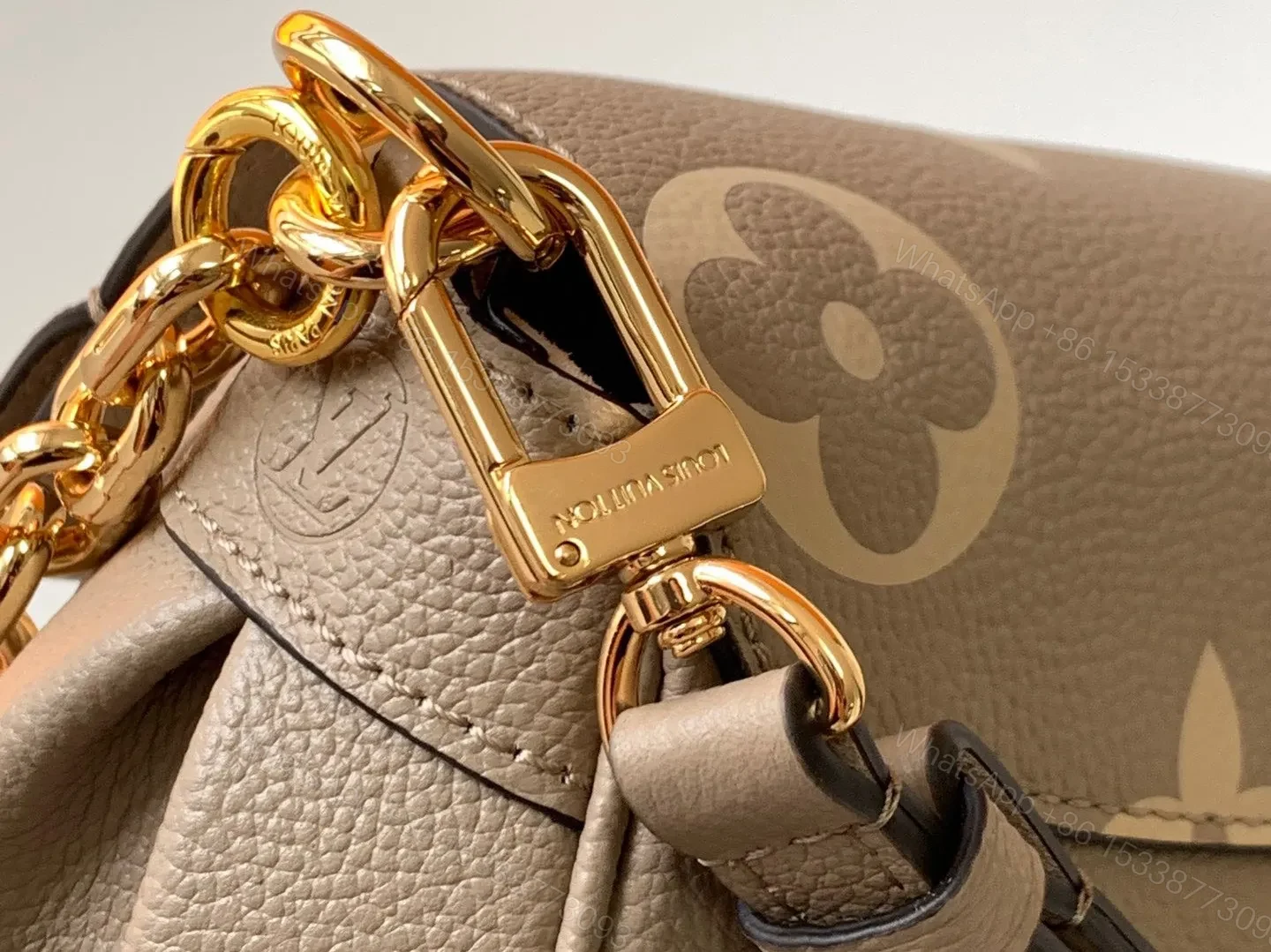 View 4 of Louis Vuitton LV Favorite Brown Like Auth Handbags Lock Gold 24x14cm