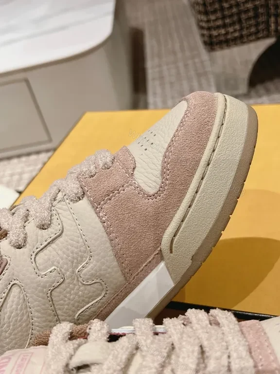 View 8 of Soft-Luxe Platform Low-Tops: Suedeâ€“Leather, Fendi-Inspired Detailing Sneakers