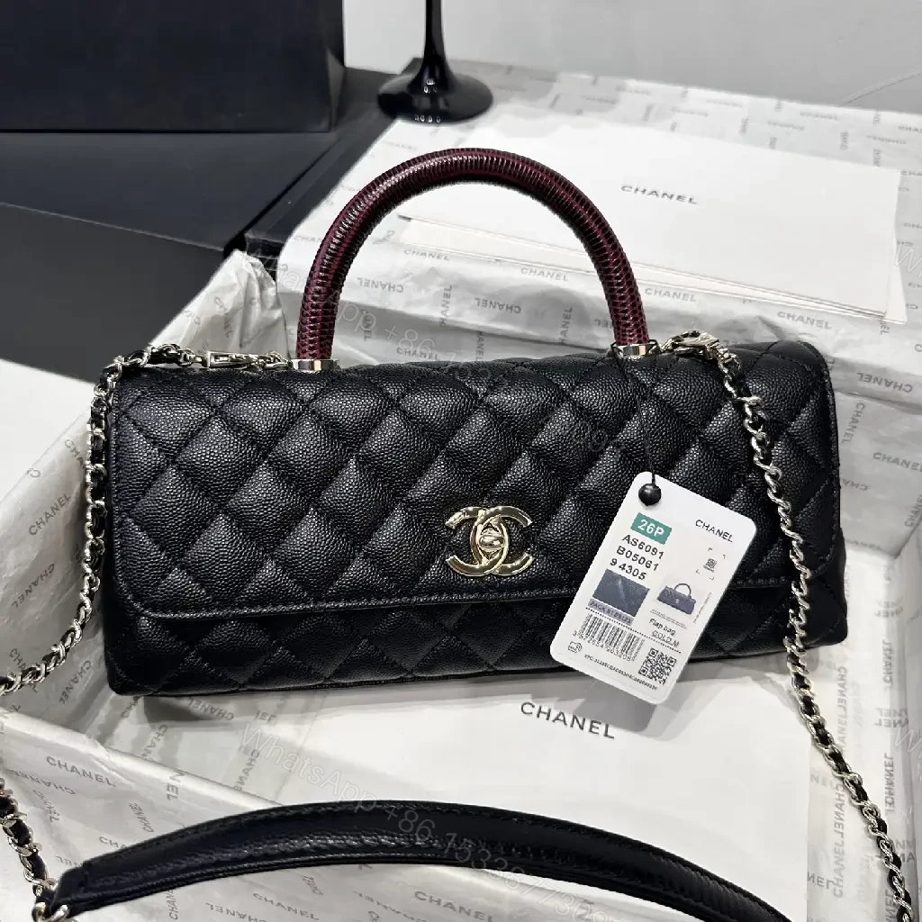 View 8 of Quilted Lambskin Crossbody: Chain & Top Handle, Luxury Everyday