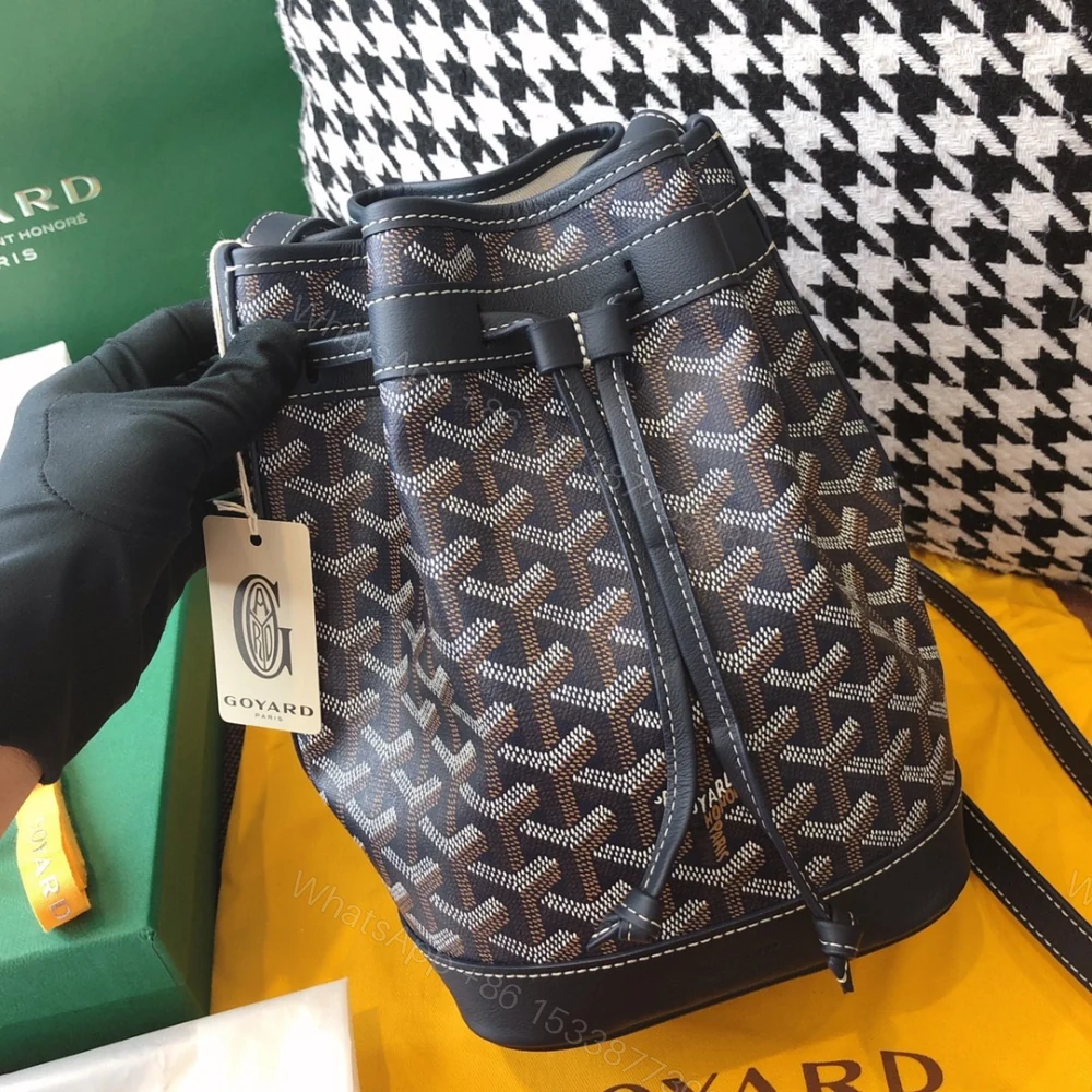 View 3 of 高仿Goyard*PEFLOT1抽繩水桶包深藍色免檢版