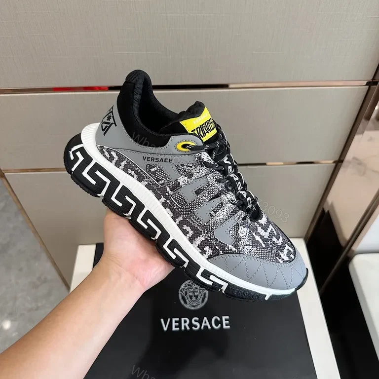 Camo-Knit Arch Sneaker: Versace Greek-Key Comfort — view 1