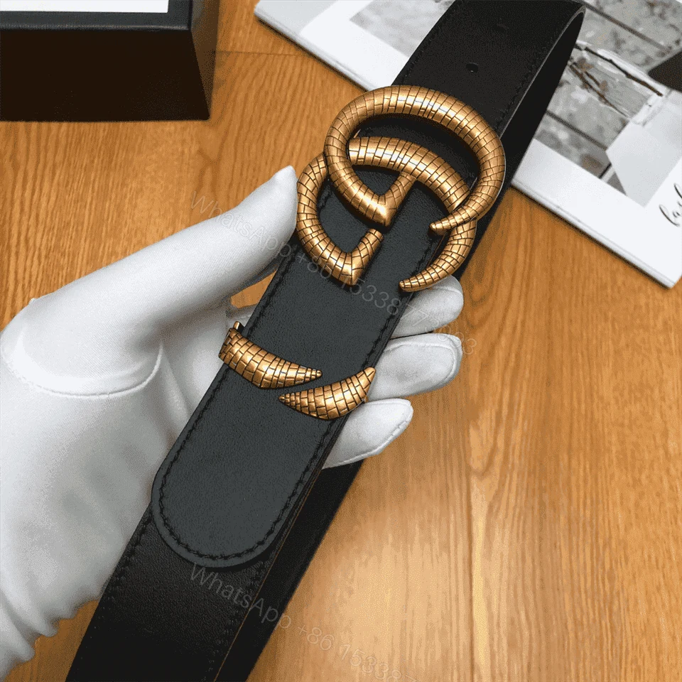 View 5 of GUCCI LEATHER BELT WITH DOUBLE G BUCKLE – B11