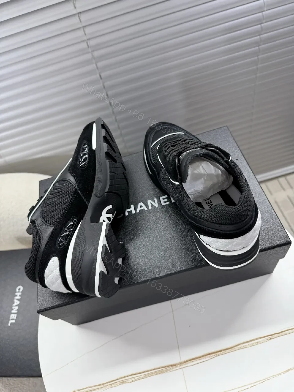 View 2 of Black Knit & Suede Runner: Sleek Comfort, Everyday Luxe