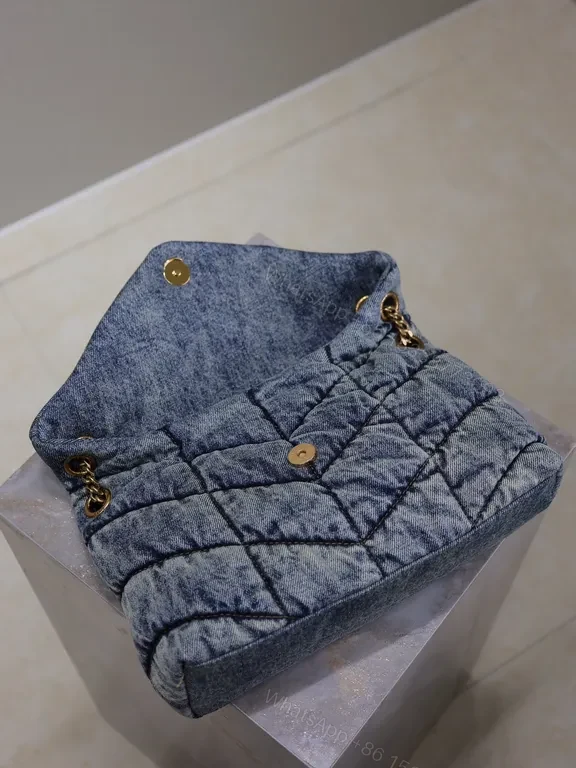 View 8 of Quilted Denim YSL-Inspired Shoulder Bag: Everyday Luxury