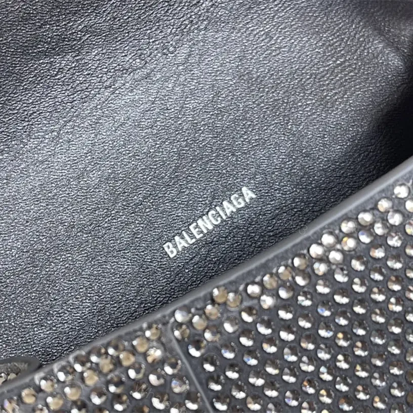 View 10 of 高仿Balenciaga*Hourglass系列沙漏包滿鑽灰色XS