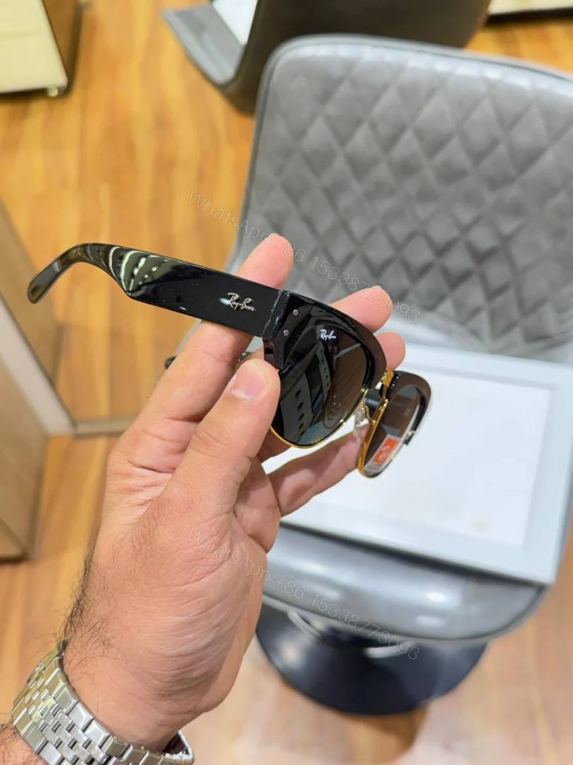 View 3 of First Copy Ray Ban RB316 Mega Clubmaster Black Gold Sunglasses Online India
