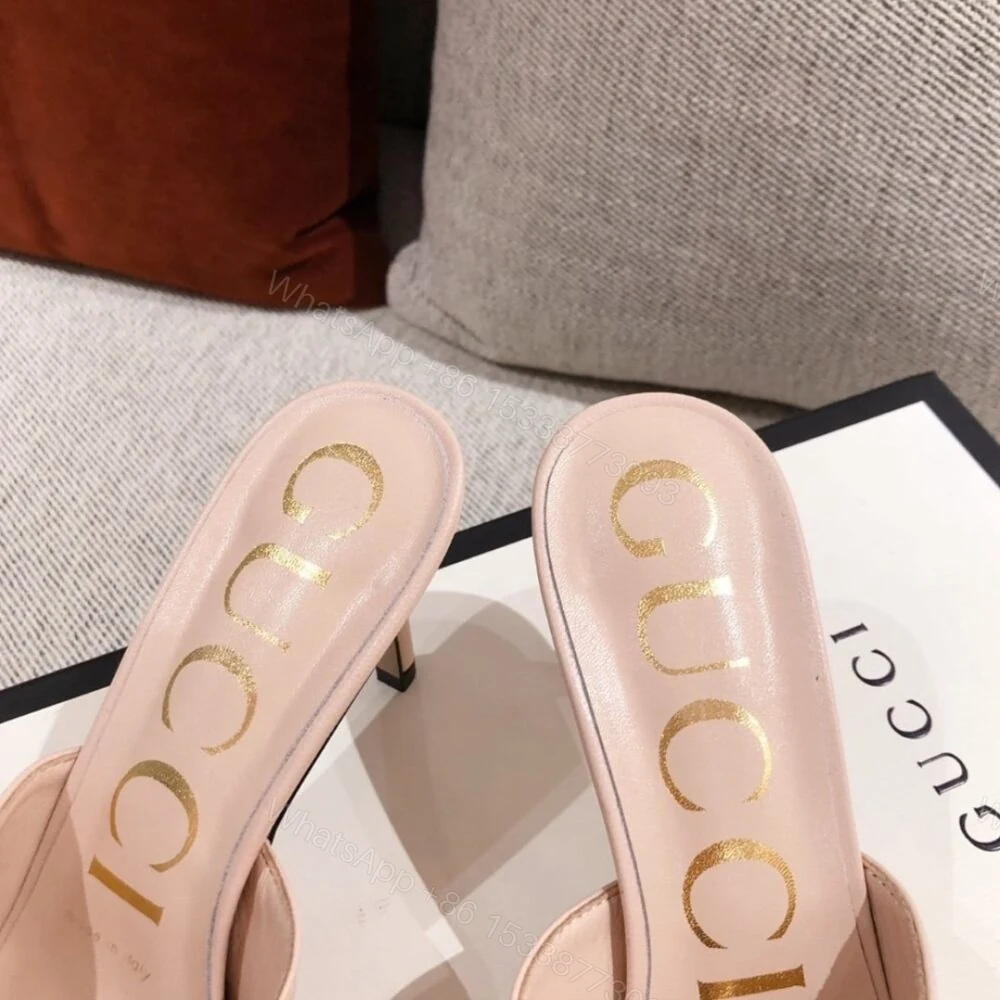 View 5 of Gucci Sylvie Chain Mule Sandals Pink