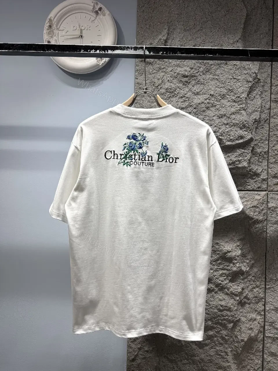 View 3 of Off-White Embroidered Cotton Tee: Relaxed Luxury Everyday Shirt