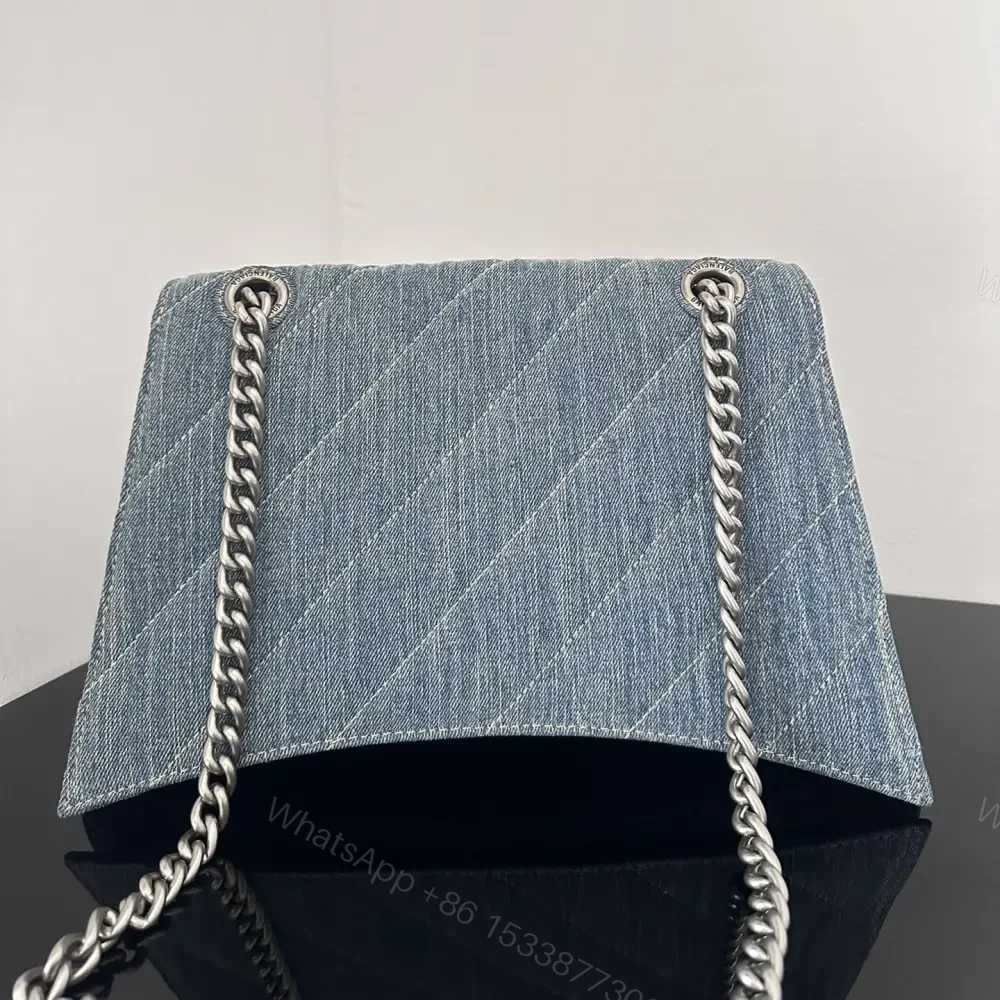 View 2 of 高仿Balenciaga*Crush系列沙漏包牛仔藍S