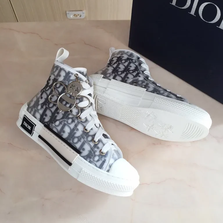 View 8 of Monochrome Dior High-Top Sneakers: Signature Texture
