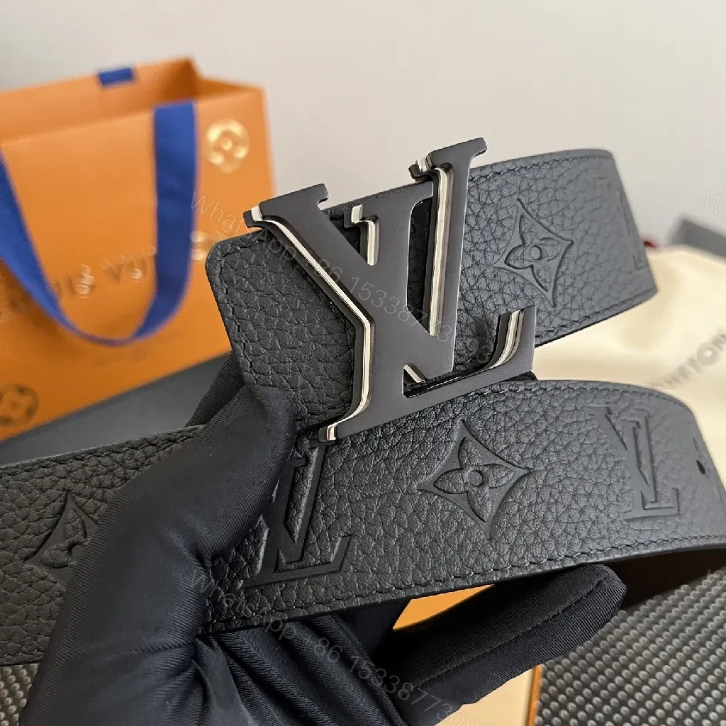 View 6 of Black Leather Belt – Minimalist Style with Signature Buckle
