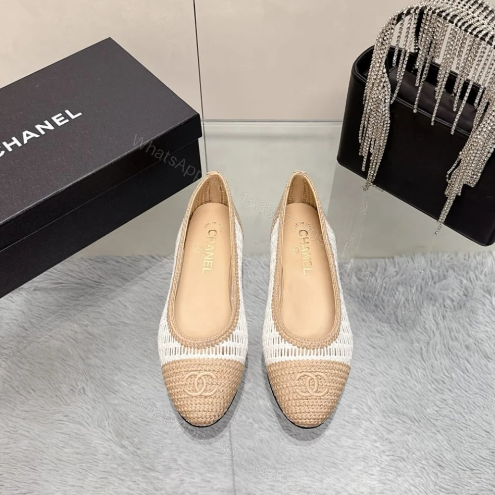 View 3 of Chanel Ballet Flats Raffia White And Beige G46352 B19806 NAFBO