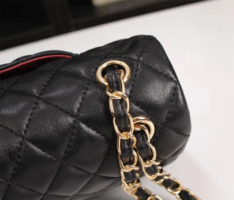 View 4 of Chanel Classic Flap Black Gold Hardware 25Cm