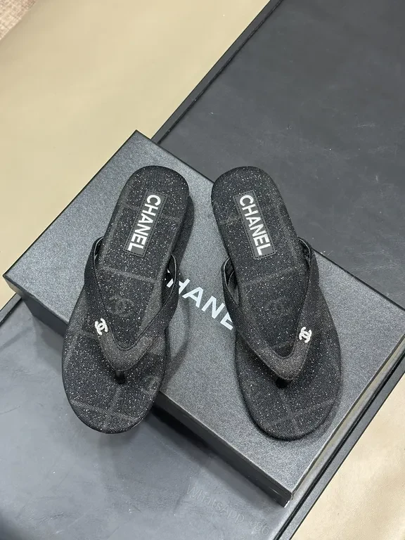 Chanel-Inspired Sparkle Flip-Flops: Subtle Glam Comfort — view 1