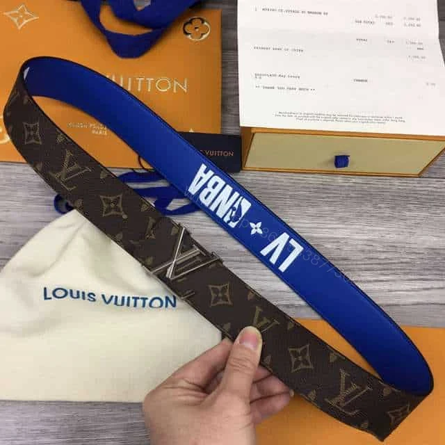 View 2 of LOUIS VUITTON X NBA 3 STEPS 40MM REVERSIBLE MONOGRAM CANVAS BELT – B100