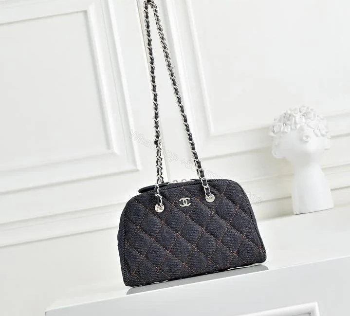 View 3 of Chanel Replica Mini Bowling Bag Clutch with Chain TB298