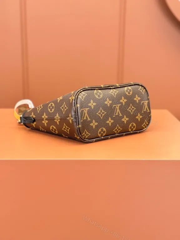 View 8 of Brown Leather Monogram Luxury Handbag with Detachable Cardholder
