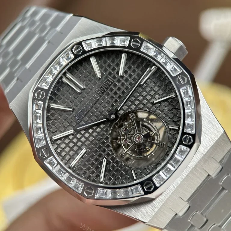 View 5 of Replica AP Royal Oak Flying Tourbillon White Gold Grey Dial 41mm