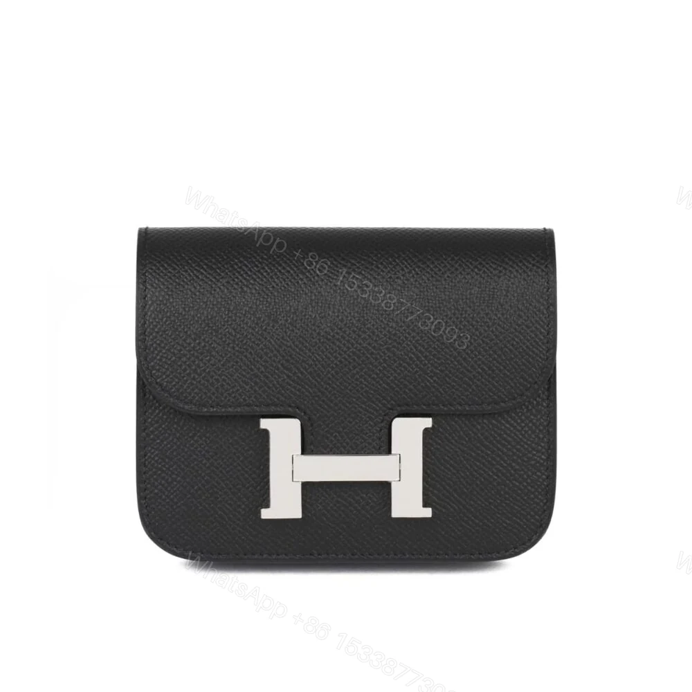 Hermes Constance Slim Wallet Noir 12Cm — view 1