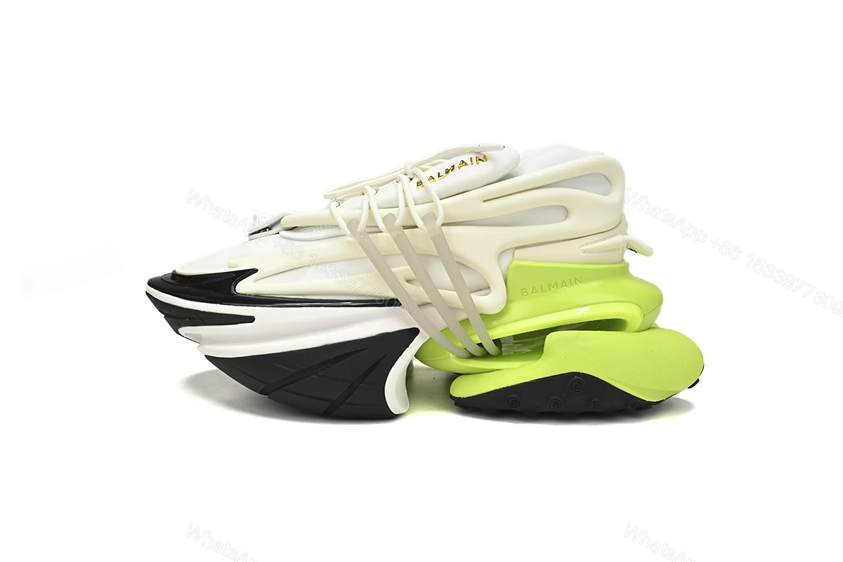 View 9 of BALMAIN Multikolor Buty sportowe Black white and green YM1VJ309