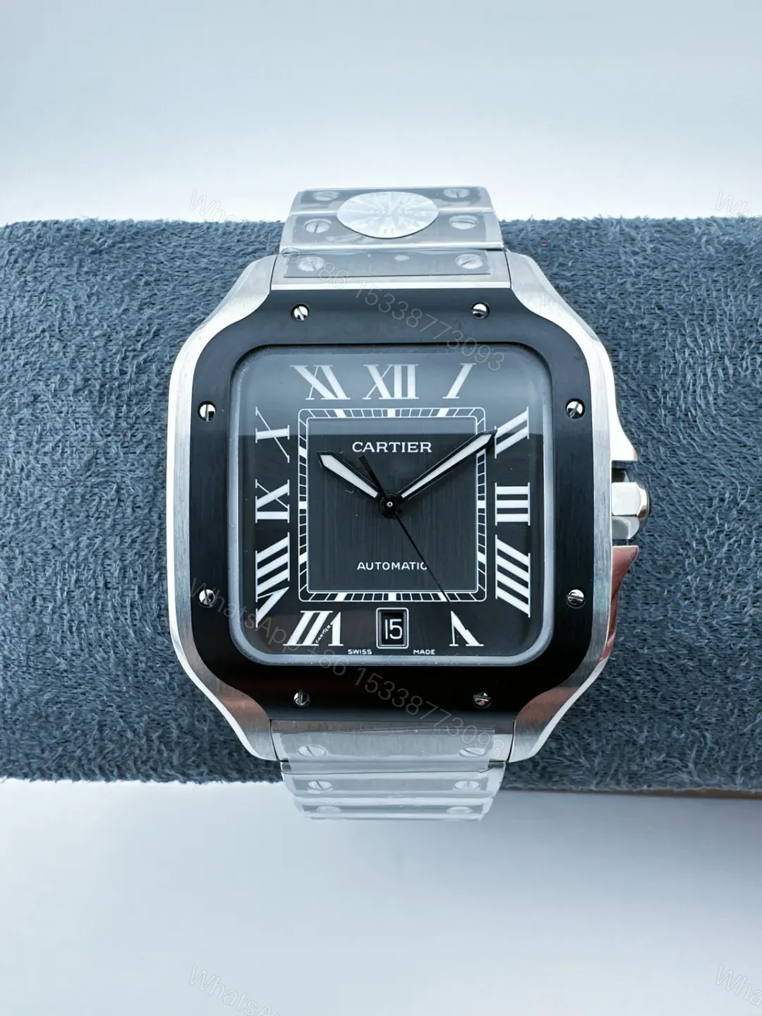 Elegant cartier santos green dial replica 40MM WSSA0061 — view 1