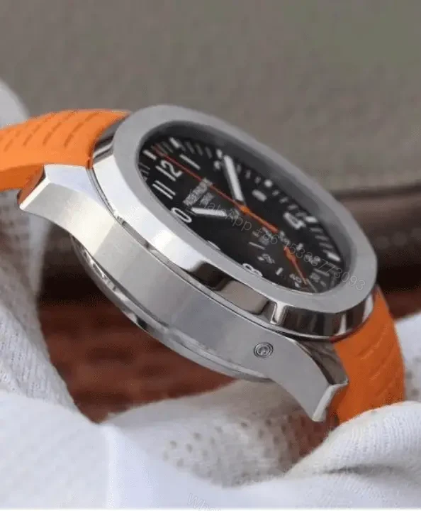 View 6 of Replica Aquanaut Chronograph Orange Rubber Strap