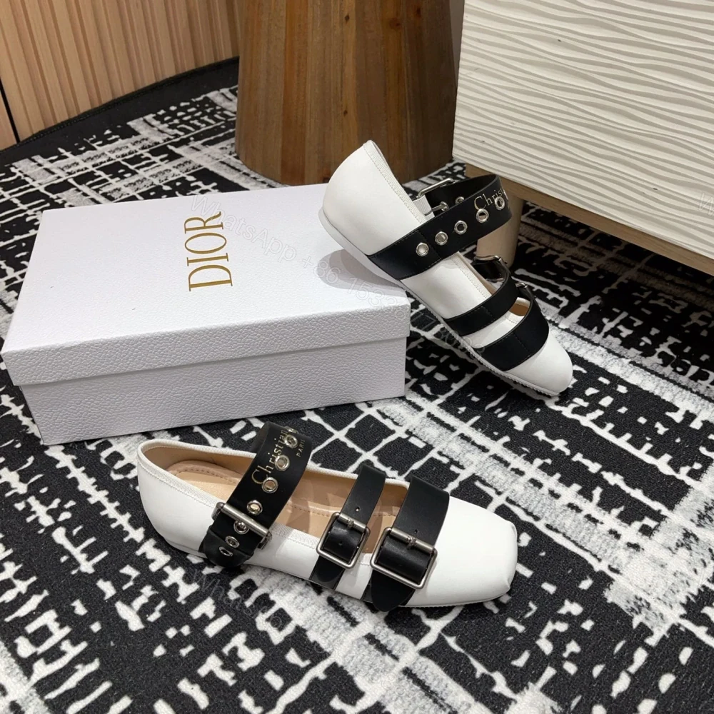 View 6 of 高仿Dior*Punk系列KCB947平頭塔扣休閒單鞋白色免檢版